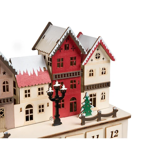 Christmas Decoration LED VISTERFLO Advent Calendar 24 cm Light Brown