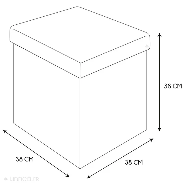 Coffre pouf décoratif 38x38x38 cm aspect matelassé collection CHIC blanc