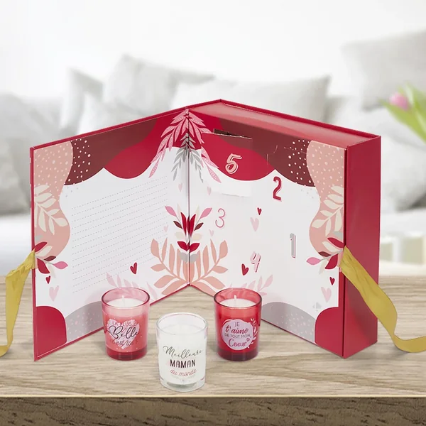 Coffret de 5 bougies parfumées fleur de cerisier et orchidée MADRIA