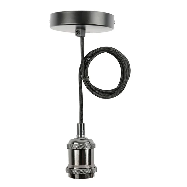 Cordon électrique pour suspension en métal noir E27 0.70M