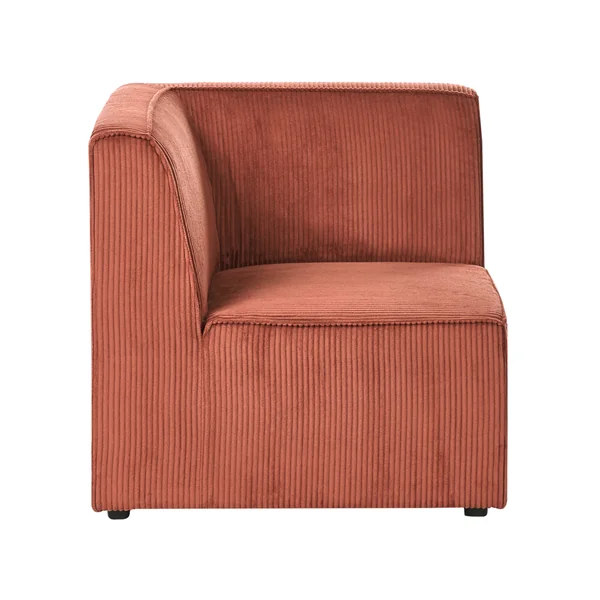Corner Seat LEMVIG Corduroy Golden Brown Left Hand
