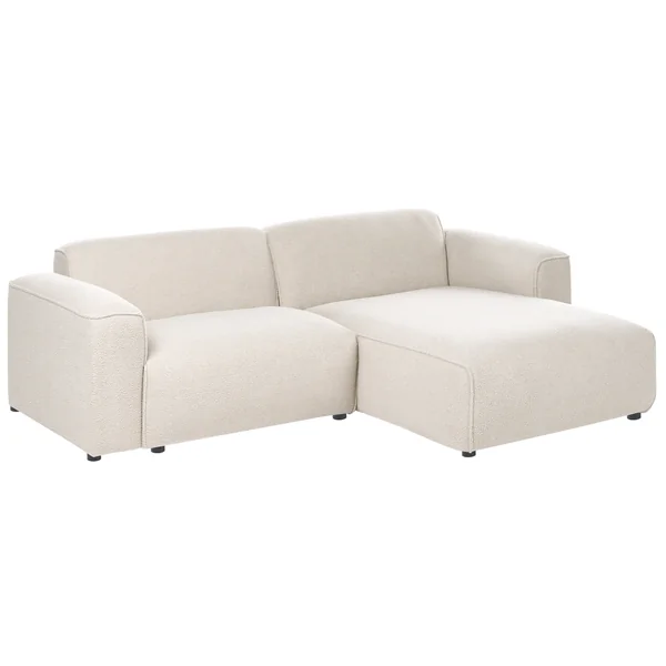 Corner Sofa 3 Seater FAABORG Boucle Beige Left Hand