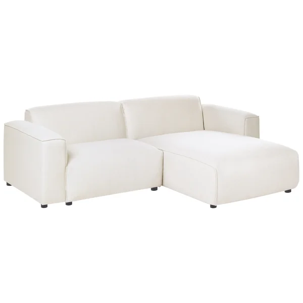 Corner Sofa 3 Seater FAABORG Fabric Off-White Left Hand