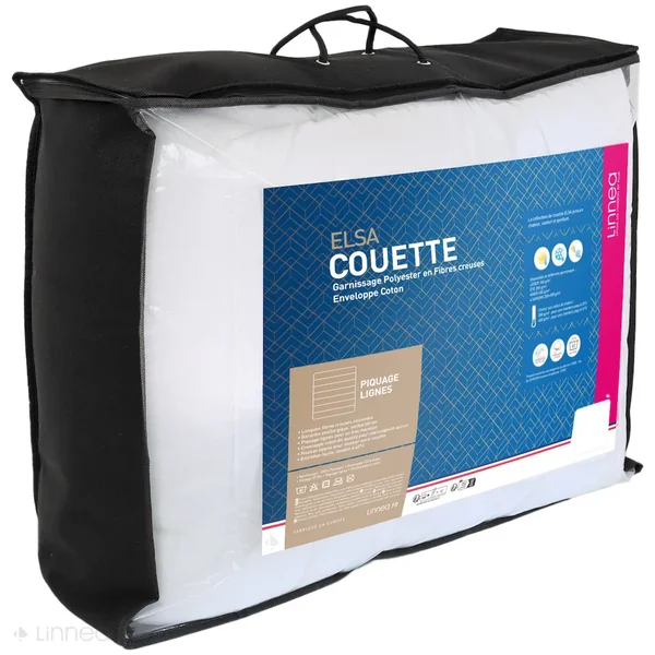 Couette 160x200 cm 4 saisons ELSA garnissage fibre polyester 200+300 = 500 g/m2