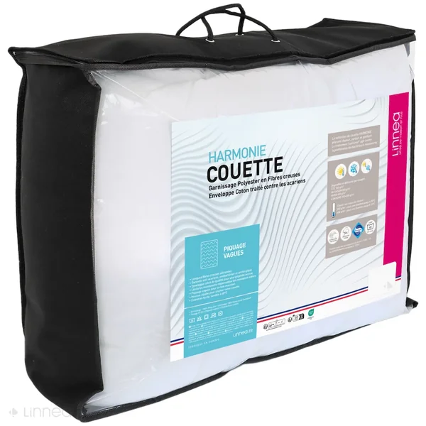 Couette 4 saisons 160x200 cm HARMONIE garnissage fibre polyester 150+300 = 450 g/m2