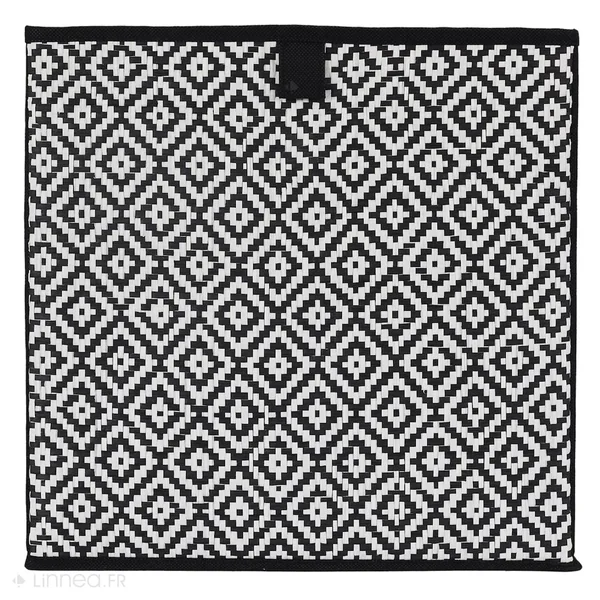 Cube de rangement 30x30x30 cm motif losanges collection BRAID noir 27L