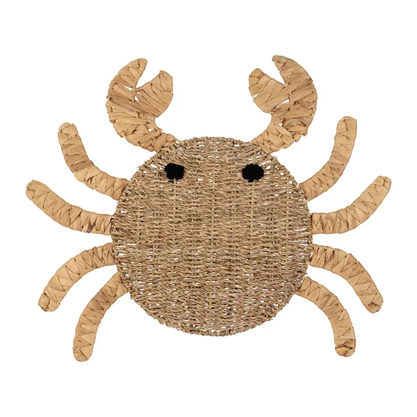 Deco murale crabe en jonc de mer naturel - Eté A La Mer