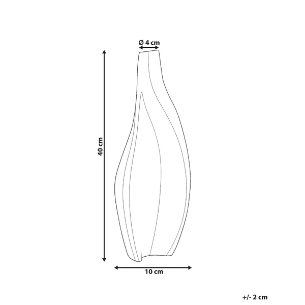 Decorative Vase LAGOS Mango Wood 40 cm Black/ Beige