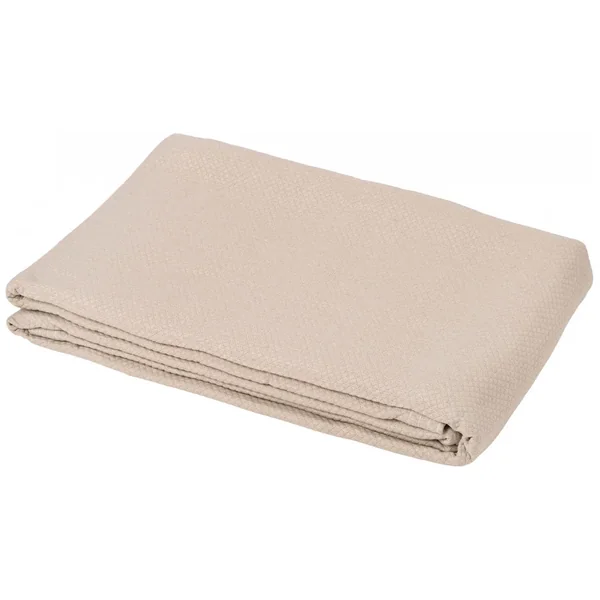 Dessus de lit Jacquard 230x250 cm PERIGORD piqué coton beige lin