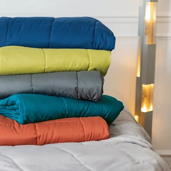 Dessus de lit polyester microfibre 240x220 cm LAZY gris acier 150 g/m2