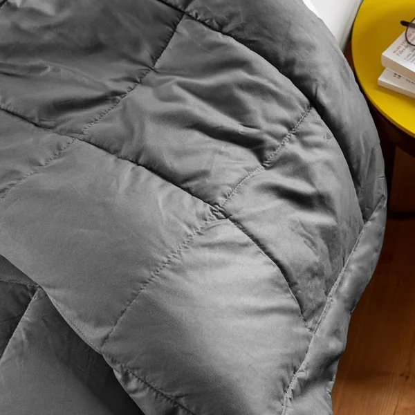 Dessus de lit polyester microfibre 260x240 cm LAZY gris acier 150 g/m2