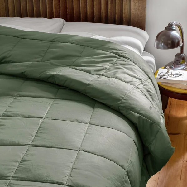 Dessus de lit polyester microfibre 260x240 cm LAZY vert argile 150 g/m2