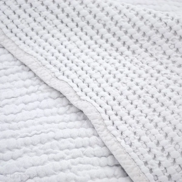 Dessus de lit réversible 230x250 cm JAIPUR en 100% coton gris perle