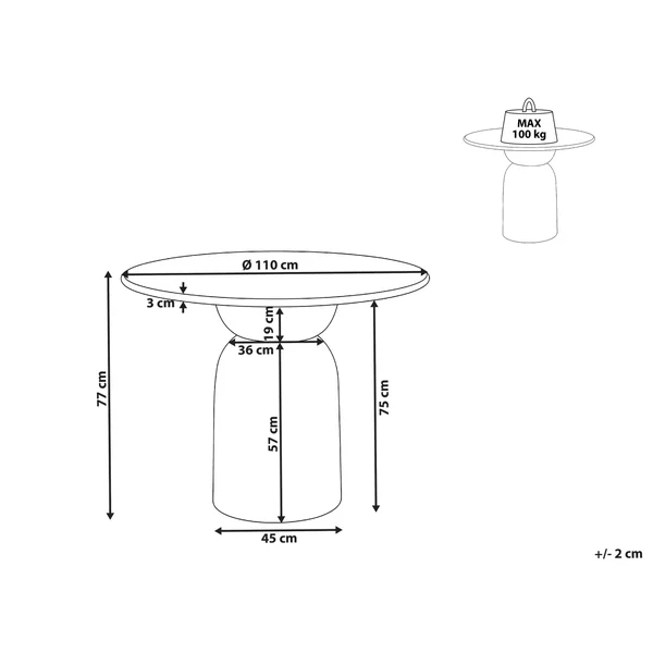 Dining Table MURTLE Light Brown 110 cm 110 cm Mango Wood