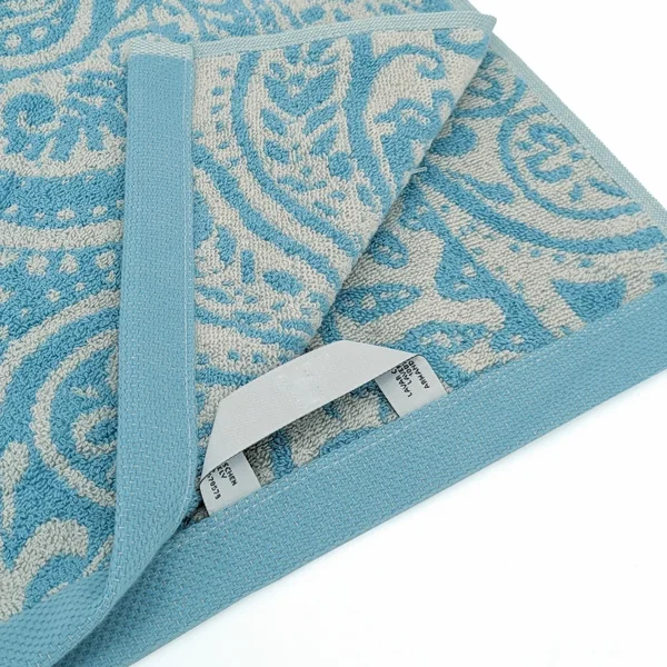 Drap de bain 100% coton 100x150 cm motif mandala collection PLENTY bleu