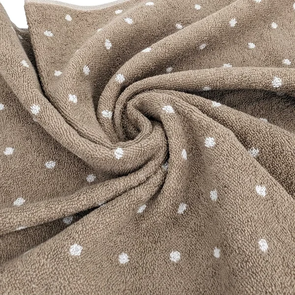 Drap de bain en coton 100x150 cm collection EFFICIENT DOTS marron roble