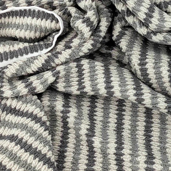 Drap de bain à rayures pur coton 100x150 cm collection BREEZE gris