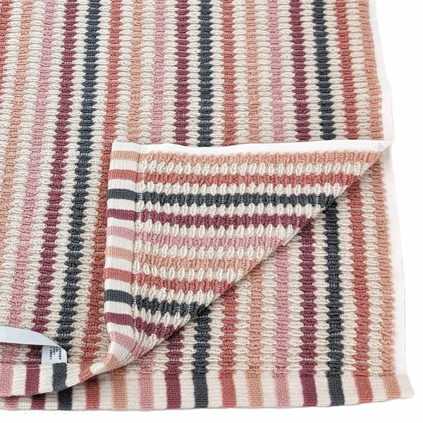 Drap de bain à rayures pur coton 100x150 cm collection BREEZE rose
