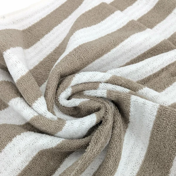 Drap de douche 70x140 cm coton collection EFFICIENCE STRIPES marron roble