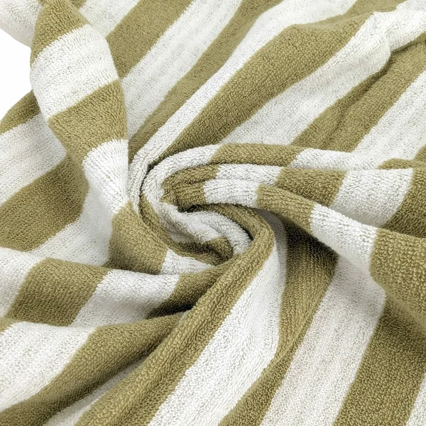 Drap de douche 70x140 cm coton collection EFFICIENCE STRIPES vert olive