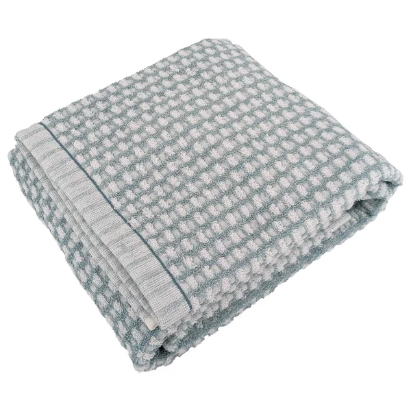 Drap de douche 70x140 cm pur coton motifs quadrillés collection GLOW vert