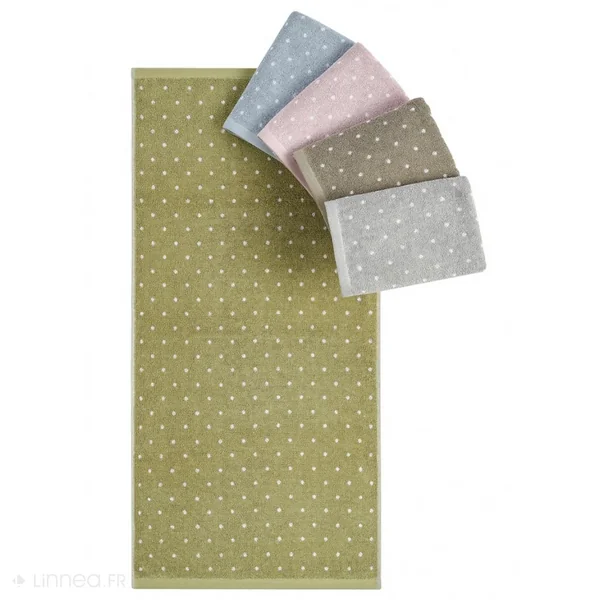 Drap de douche en coton 70X140 cm collection EFFICIENT DOTS rose flamingo