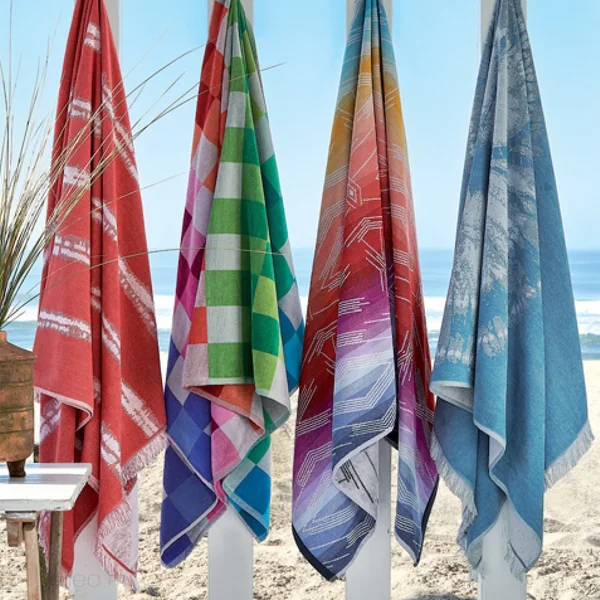 Drap de plage 100x180 cm en velours collection PANAREA multicolore
