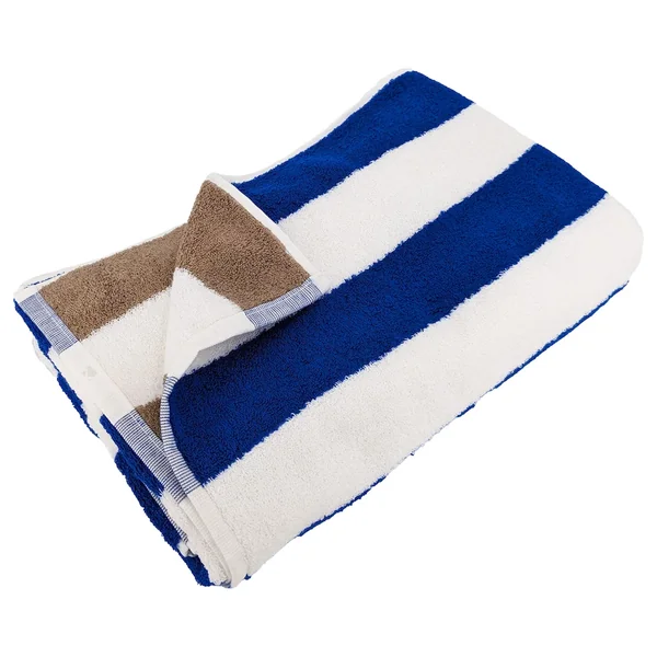 Drap de plage à rayures 75x150 cm 100% coton collection ELBE bleu