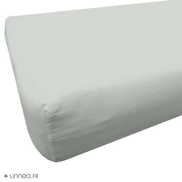 Drap housse 90x190 cm polyester microfibre LAGO gris bonnet 28 cm