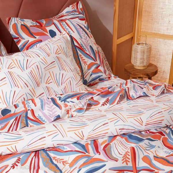Drap housse imprimé 160x200 cm 100% coton PERROQUET Salsa Bonnet 40 cm