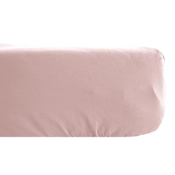 Drap housse lin et coton 160x200 cm mousseline de coton OPERA rose