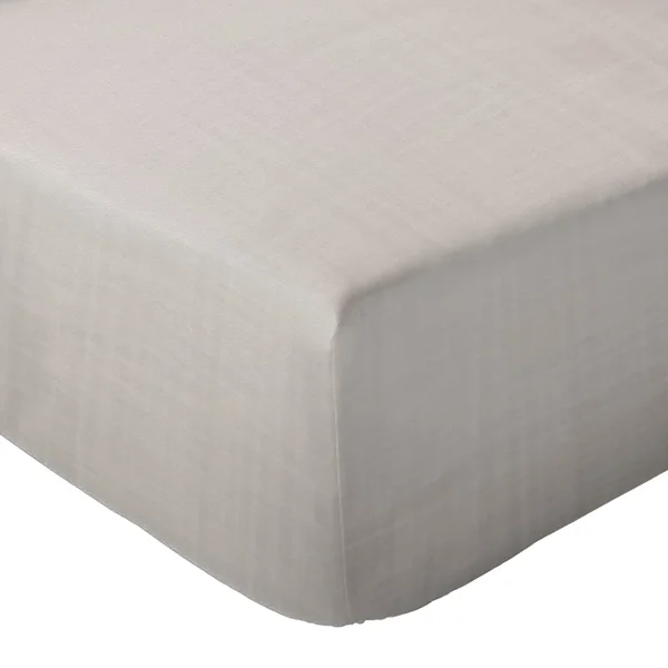 Drap housse MILOS mousseline de coton 140x200 cm bonnet 30 cm uni beige ficelle