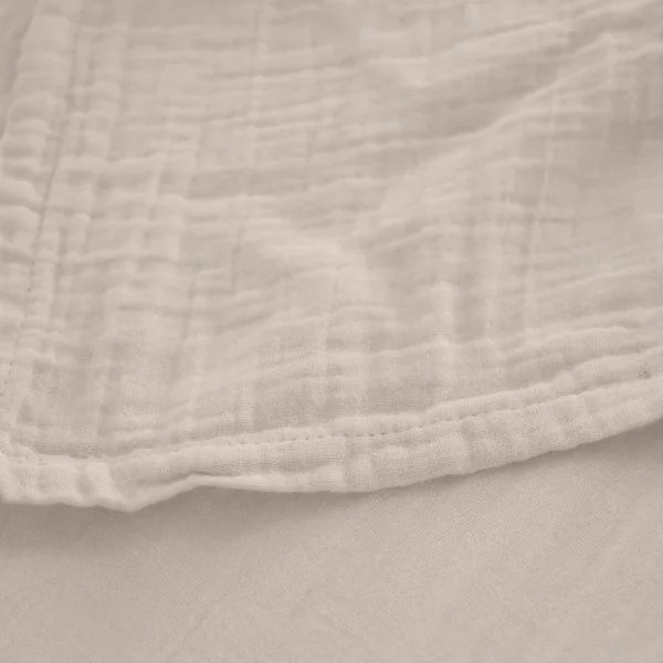 Drap housse MILOS mousseline de coton 140x200 cm bonnet 30 cm uni beige naturel