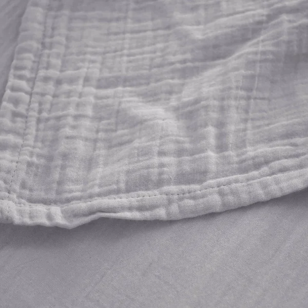 Drap housse MILOS mousseline de coton 180x200 cm bonnet 30 cm uni gris cendre