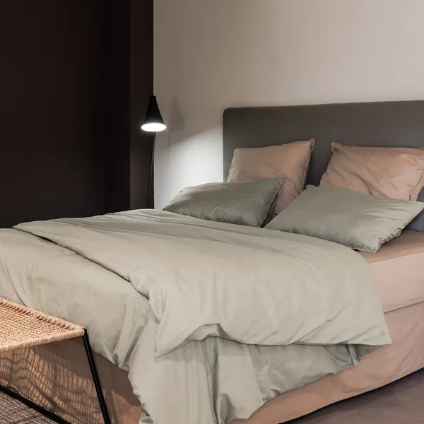 Drap housse PALACE pur coton lavé 90x190 cm bonnet 30 cm uni gris lin