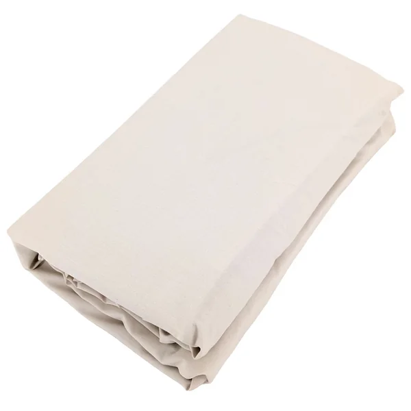 Drap housse uni 120x190 cm bonnet 35 cm percale de coton MANOIR blanc Naturel