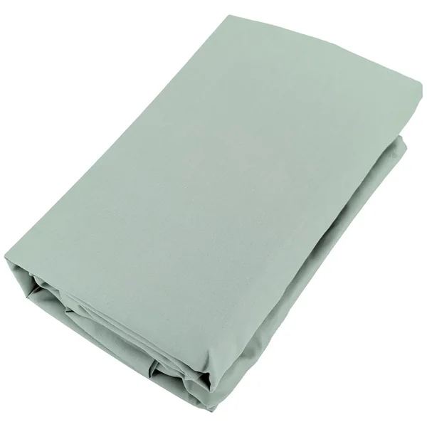 Drap housse uni 140x200 cm bonnet 35 cm percale de coton MANOIR vert Lichen