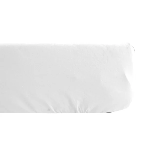 Drap housse uni 160x200 cm bonnet 35 cm percale de coton MANOIR blanc Neige