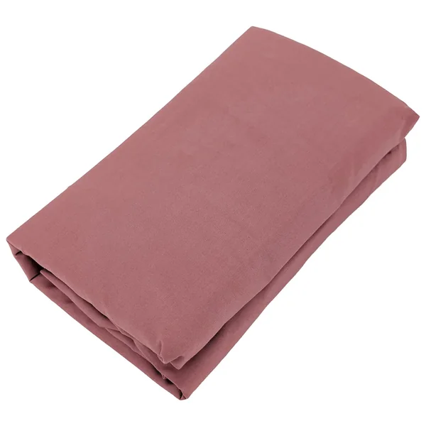 Drap housse uni 160x200 cm bonnet 35 cm percale de coton MANOIR rose Peche