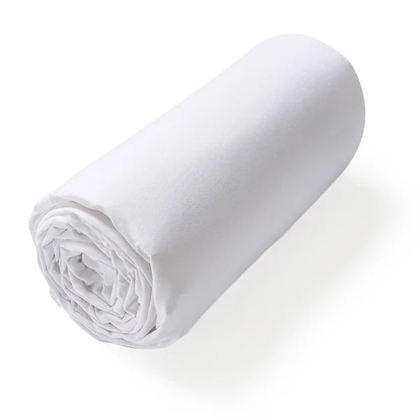 Drap housse uni 160x230 cm bonnet 30 cm 100% coton ALTO Blanc