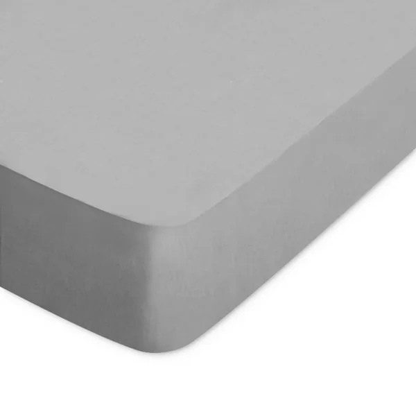 Drap housse uni 160x230 cm bonnet 40 cm 100% coton ALTO gris Alu