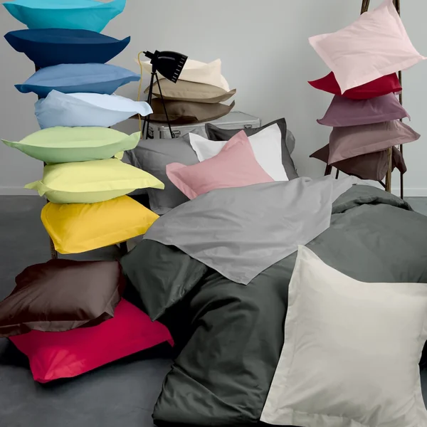 Drap housse uni 180x200 cm bonnet 23 cm 100% coton ALTO rose macaron