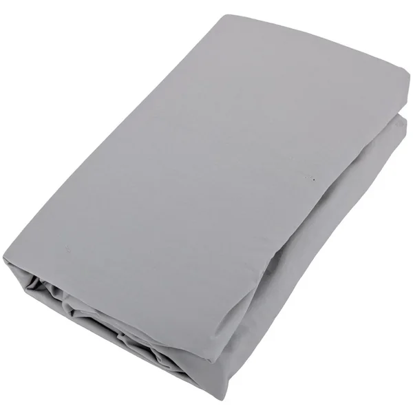 Drap housse uni 180x200 cm bonnet 35 cm percale de coton MANOIR gris Acier