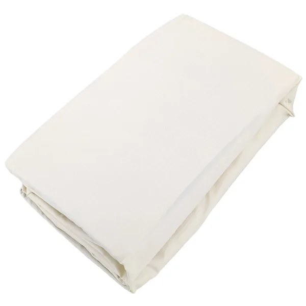 Drap housse uni 180x200 cm bonnet 35 cm percale de coton MANOIR Ivoire