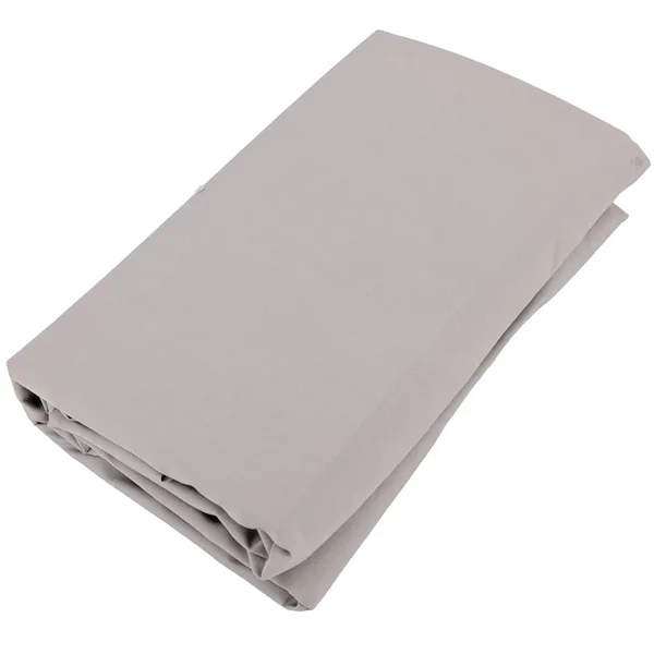 Drap housse uni 200x200 cm bonnet 40 cm percale de coton MANOIR gris Cendre