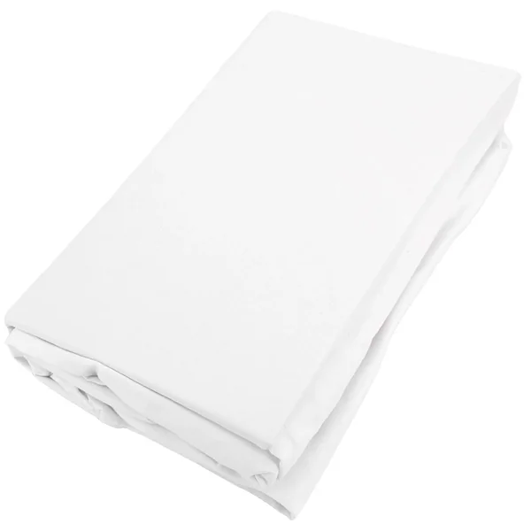 Drap housse uni 90x190 cm bonnet 35 cm percale de coton MANOIR blanc Neige