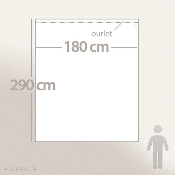 Drap plat 180x290 cm satin de coton GRAND HÔTEL marron sable