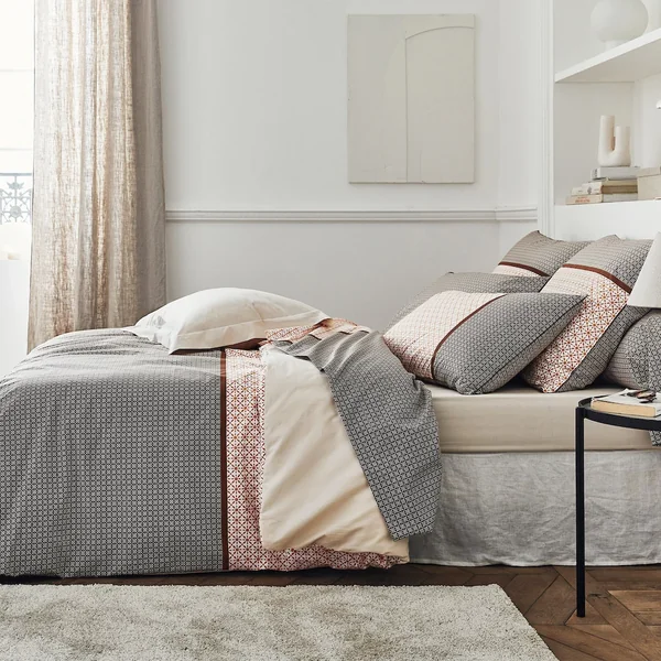 Drap plat 280x310 cm percale 100% coton longues fibres GABIN marron