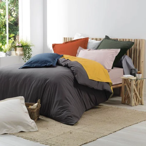 DRAP PLAT 2 PERS 240 X 300 CM PERCALE UNI 78 FILS MIEL