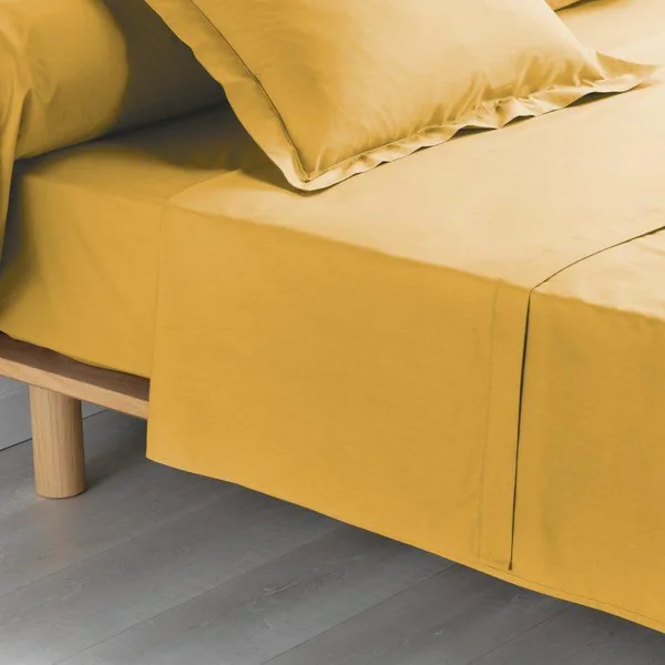 DRAP PLAT 2 PERS 240 X 300 CM PERCALE UNI 78 FILS MIEL
